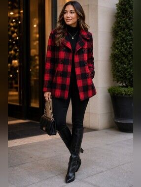 Old Navy Buffalo Plaid Peacoat Jacket – Women's SP